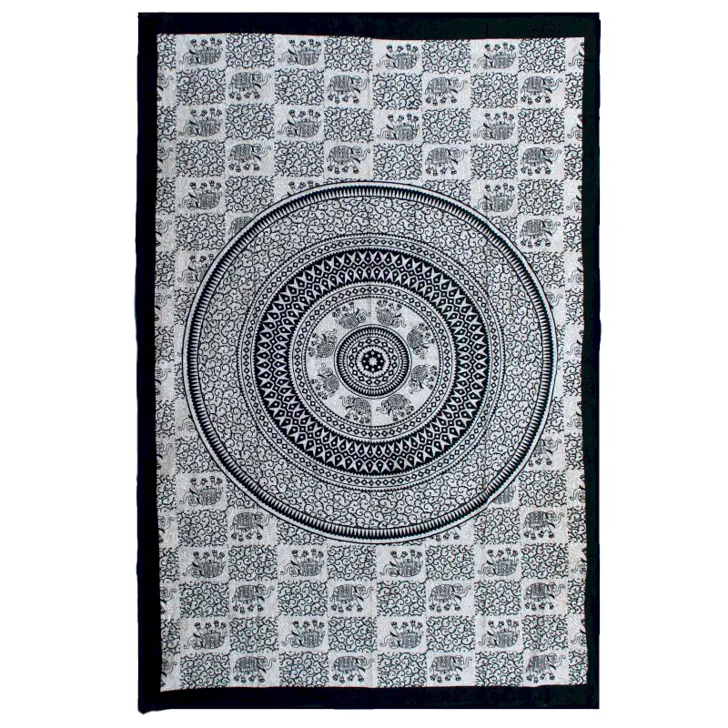 Sänkypeitto / seinäkangas - Elephant Mandala