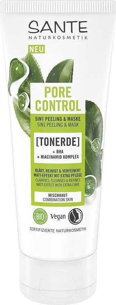 Sante Pore Control 5 in 1 Kuorinta & Kasvonaamio