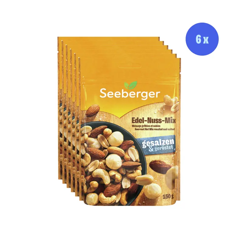 Seeberger Edel-Nuss-Mix Multipack – 6 × 150 g, Snack Vielfalt