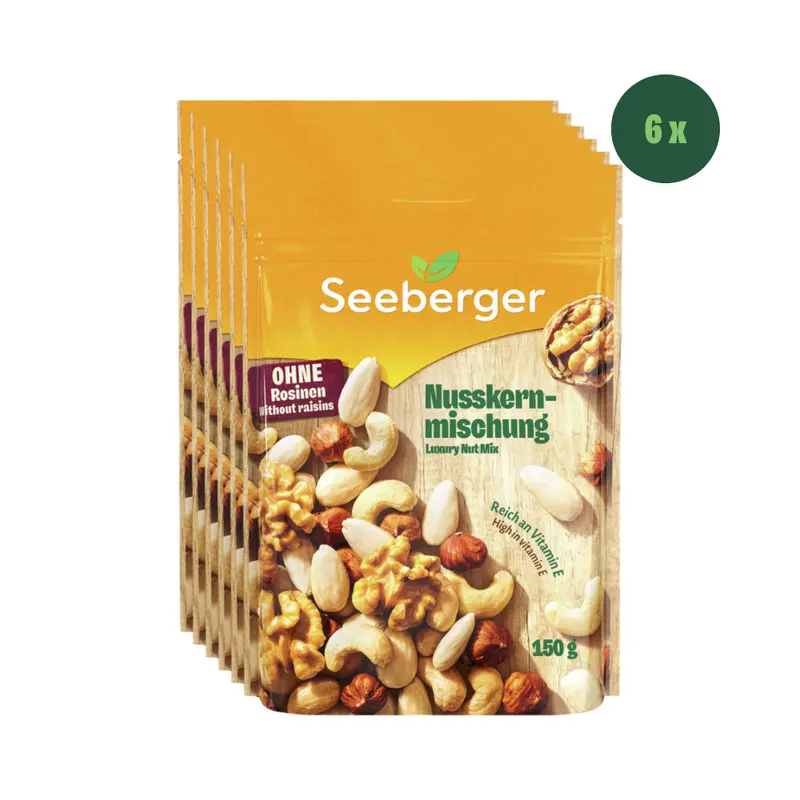 Seeberger Nusskernmischung Multipack – 6 × 150 g, reich an Vitamin E