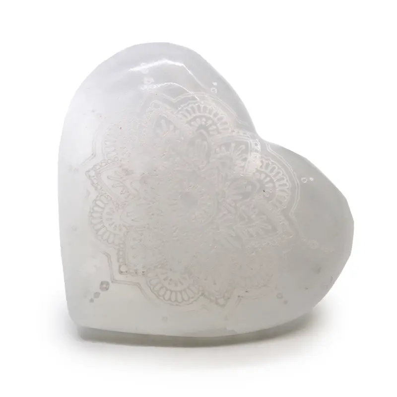 Seleniitti sydän Mandala 1 kpl 7-8cm