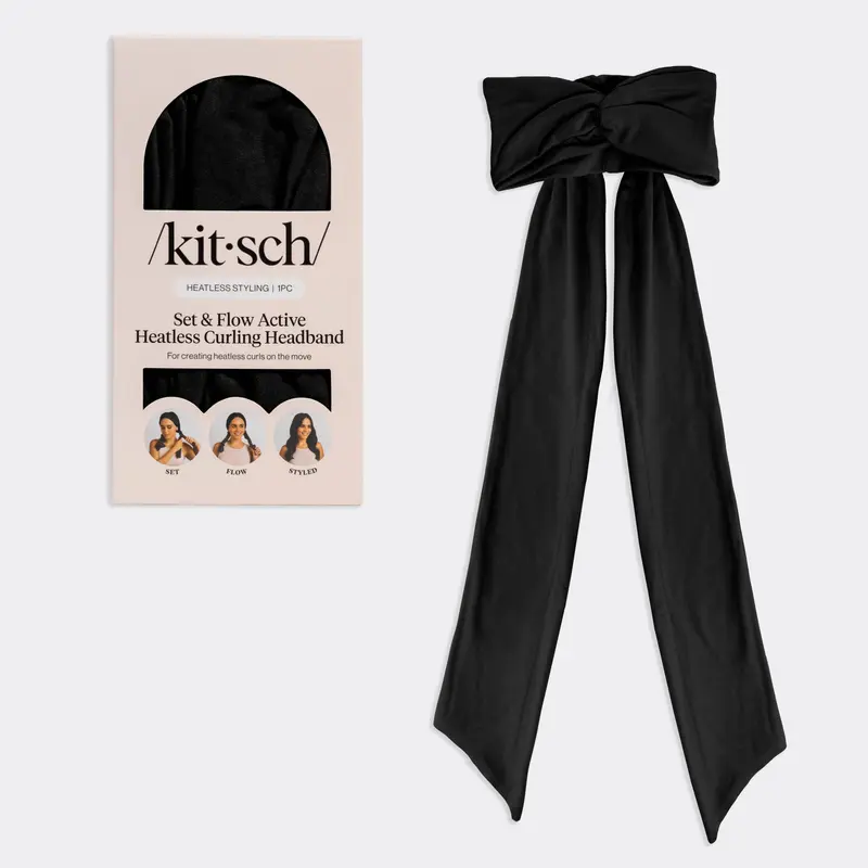 Set & Flow Heatless Curling Headband - Black
