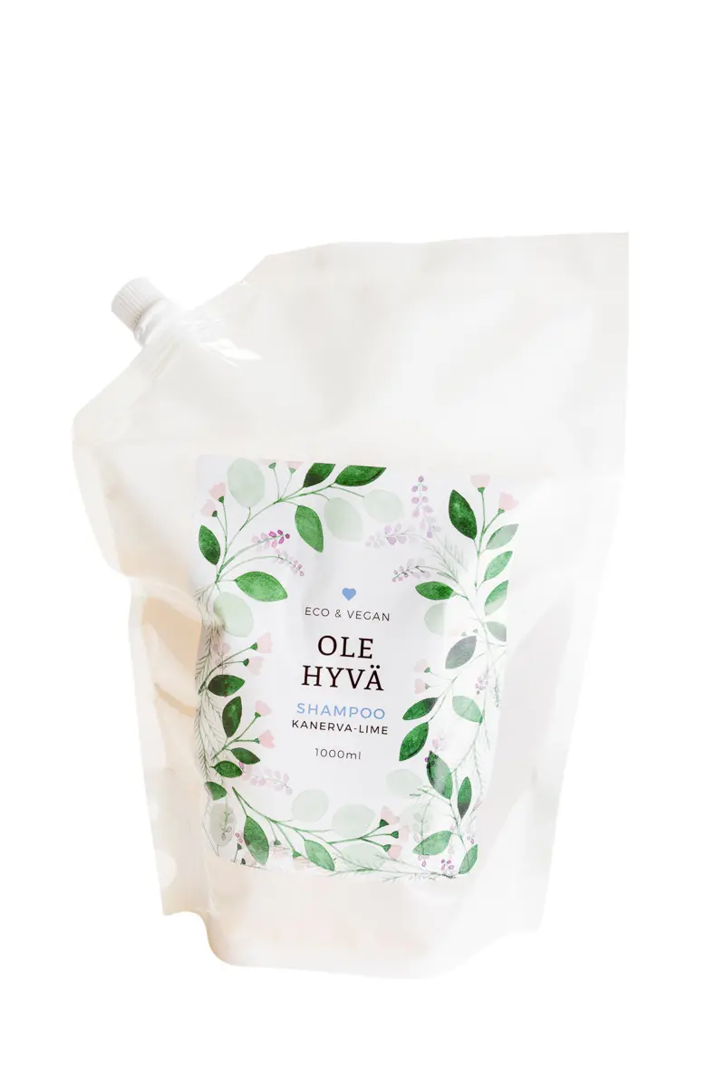Shampoo, kanerva-lime, täyttöpussi, 1000 ml