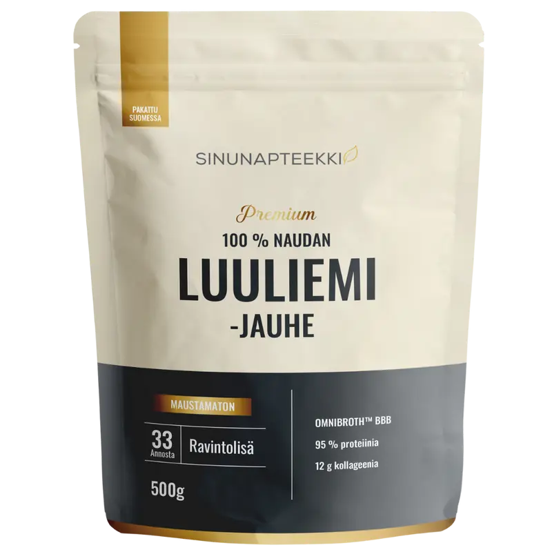 Sinunapteekin 100% Naudan Luuliemijauhe 500 g - hitaammin liukeneva