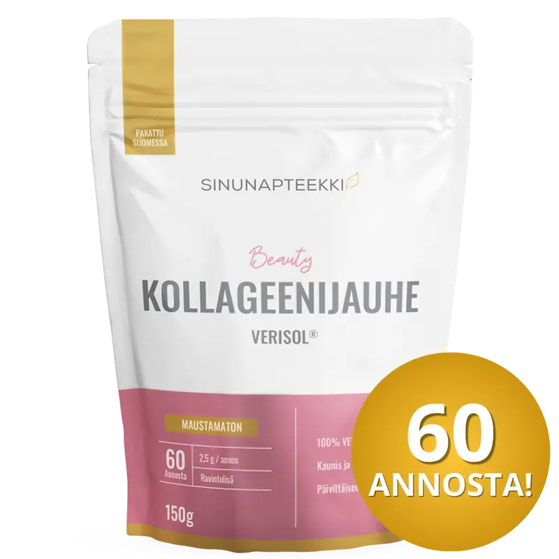 Sinunapteekin Beauty Kollageenijauhe VERISOL® - Maustamaton 150 g - erä TUTUSTUMISHINTAAN
