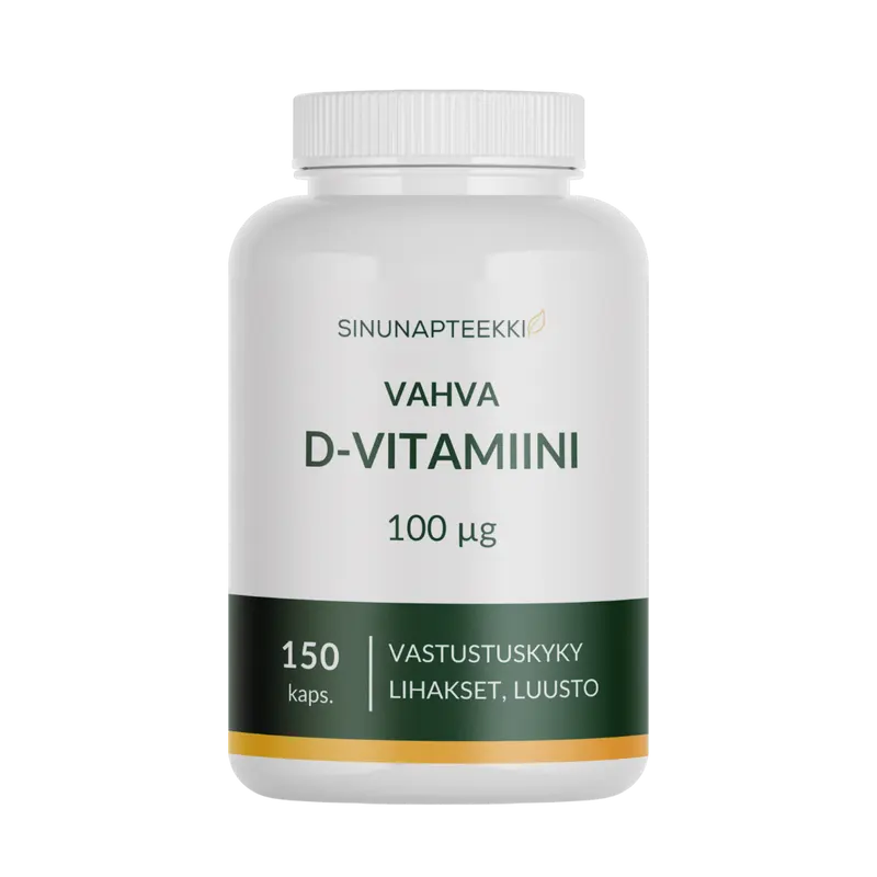 Sinunapteekin Vahva D-vitamiini 100 µg 150 kaps.