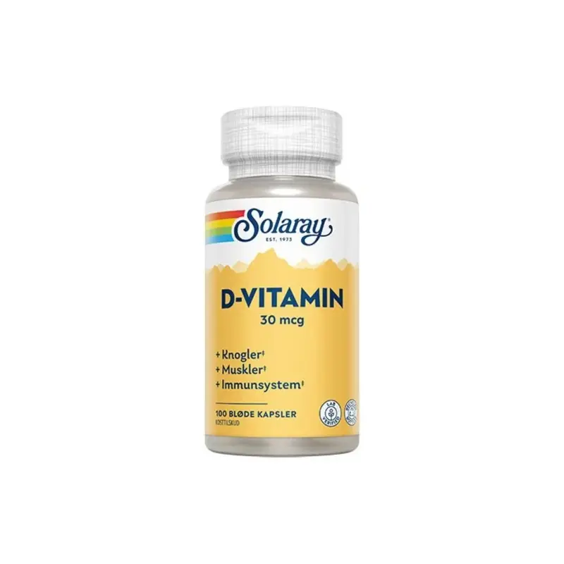 Solaray D-vitamin 30 mcg (100 kapselia)