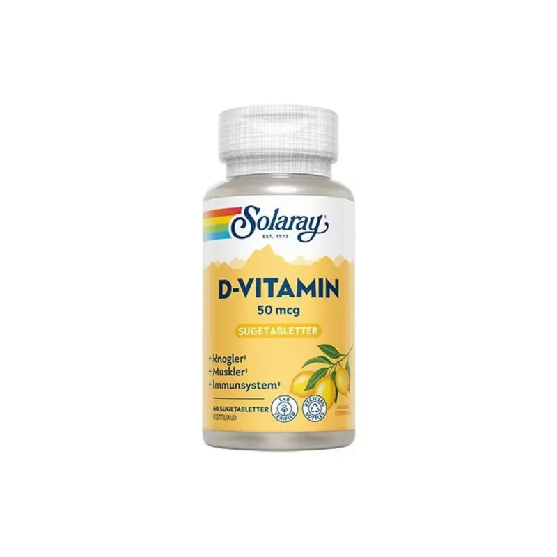 Solaray D-vitamin 50 mcg (60 tablettia)
