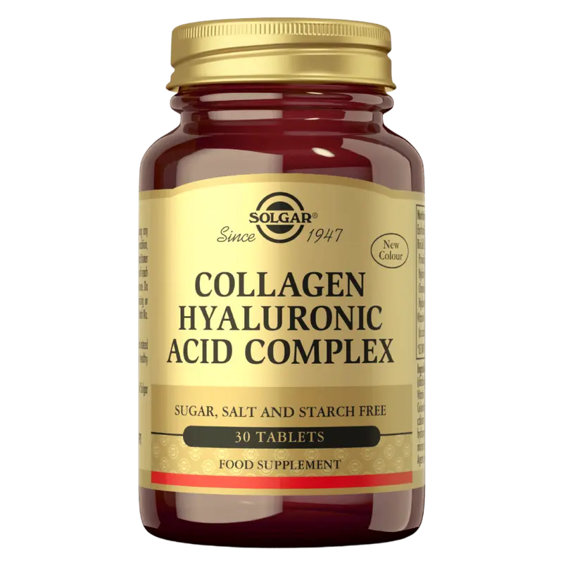 Solgar Collagen - Hyaluronic Acid Complex - Kollageeni - Hyaluronihappovalmiste 30 tabl. - poistuu
