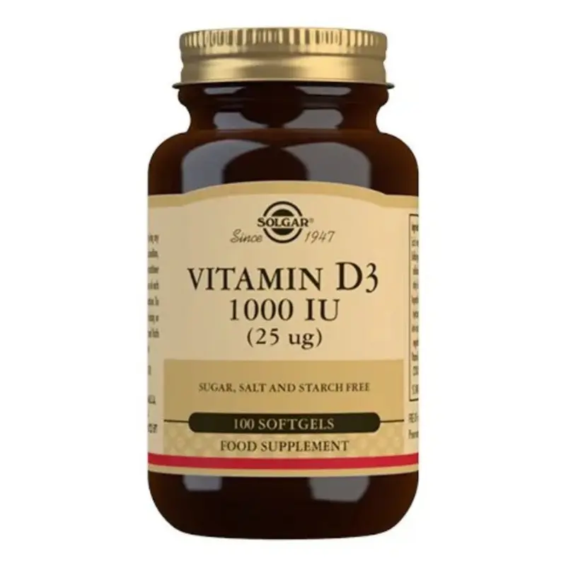 Solgar D3-vitamin 25 mcg softgel (100 kapselia)