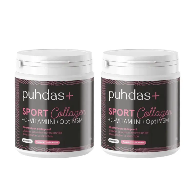 Sport Collagen+C-VIT+Opti-MSM kollageeni 2x260 g Säästöpakkaus,Puhdas+