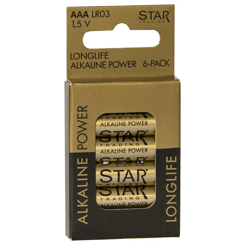 Star Trading AAA Paristo 1,5V 2900mAh power alkaline 6kpl