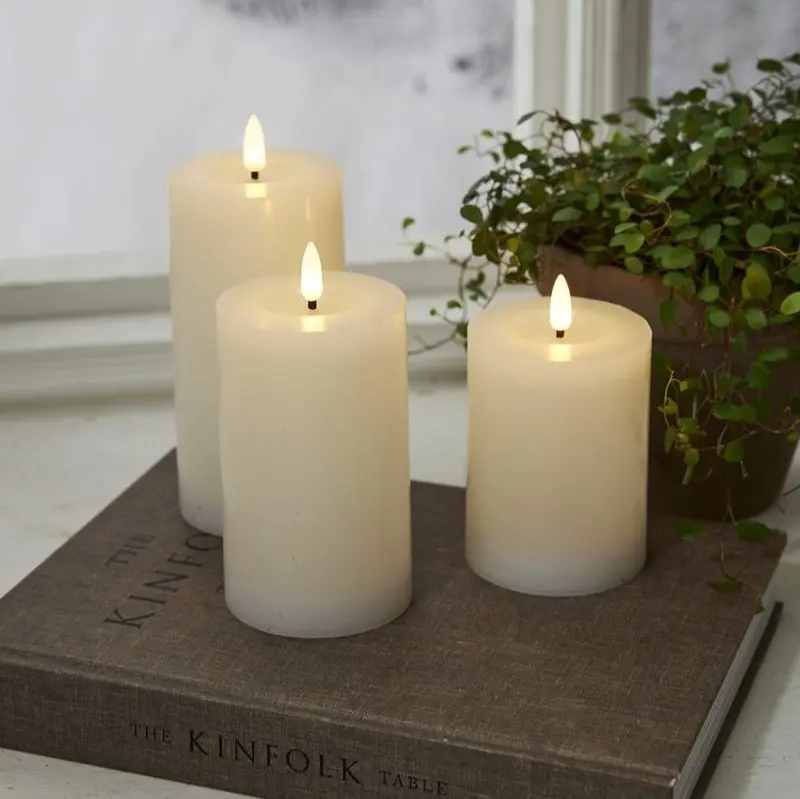 Star Trading Flamme Flow LED-kynttilä 12,5*7,5cm, valkoinen