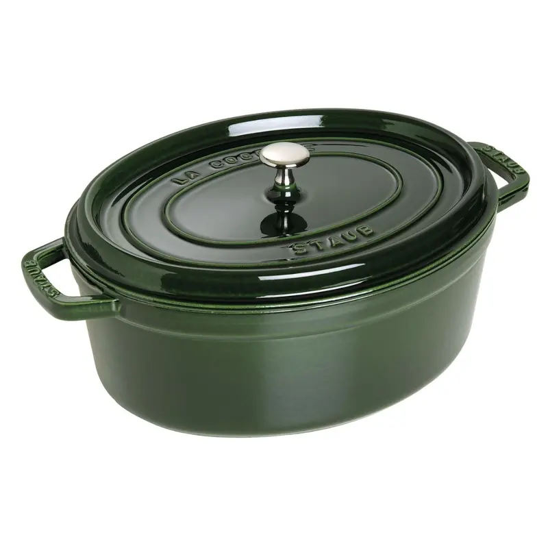 Staub valurautapata, soikea 33 cm, 6,7 l, basilikanvihreä