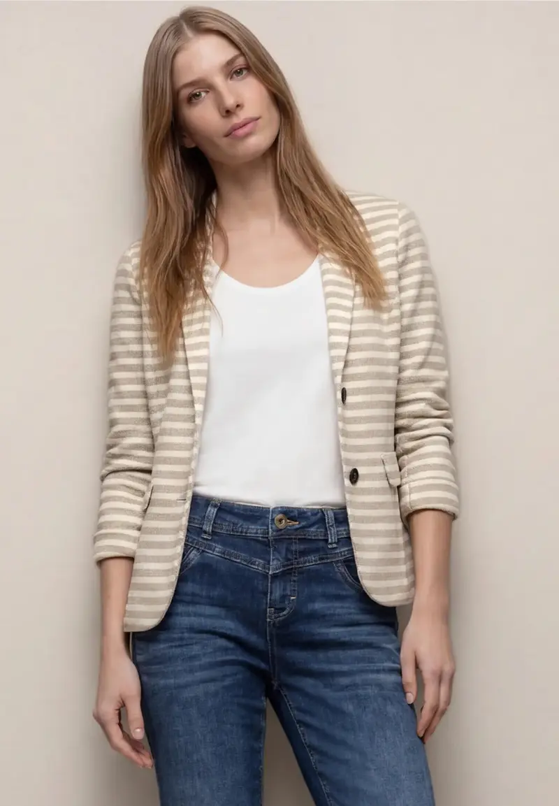 Street One Basic raidallinen bleiseri, beige