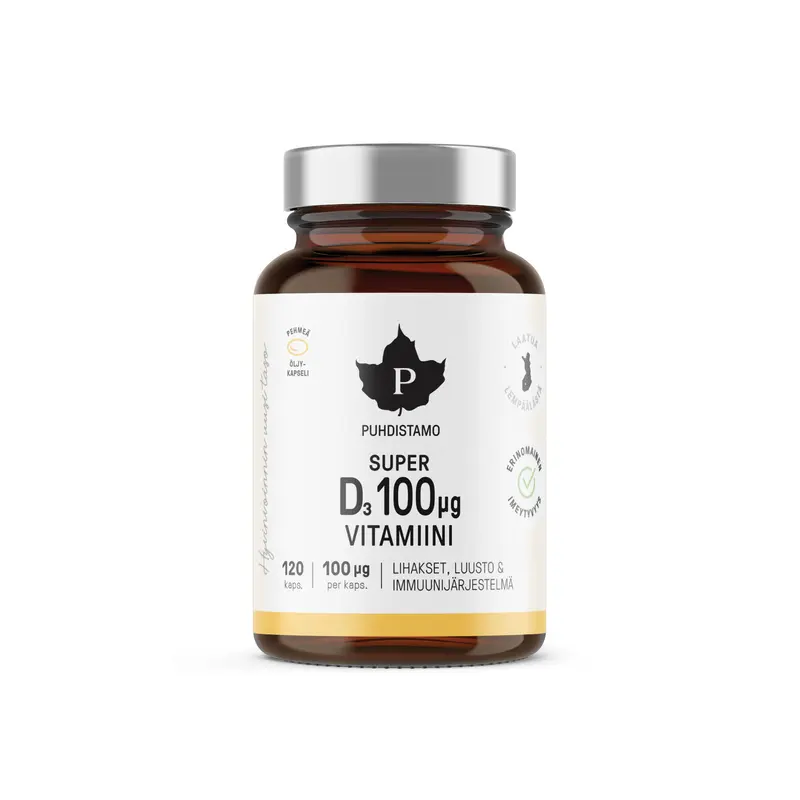 Super D-vitamiini 100 μg, 76 g, 120 kaps