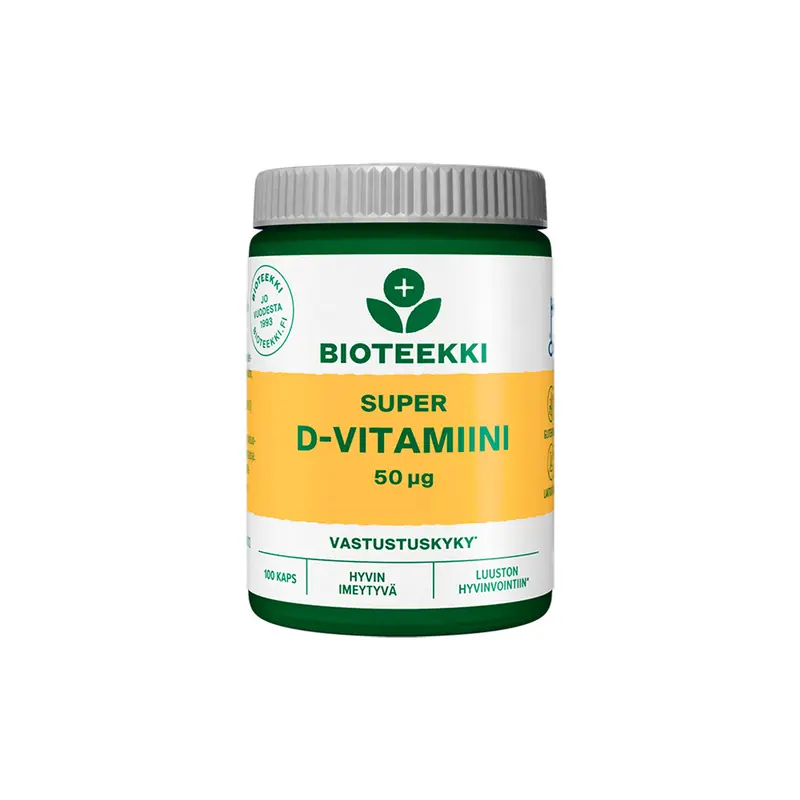 Super D3-vitamiini 50µg 100kaps Bioteekki
