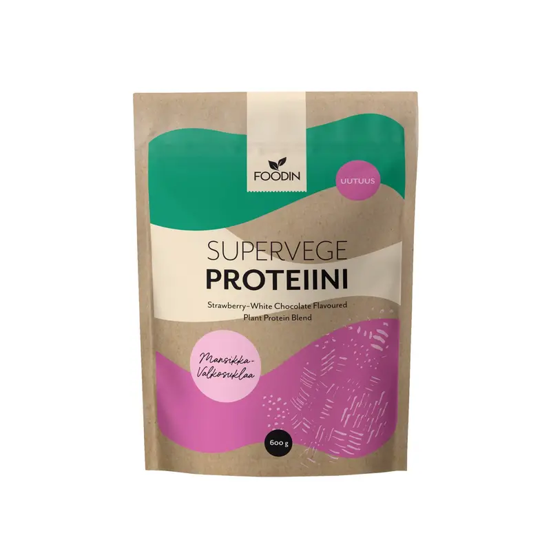 Supervege Mansikka-Valkosuklaa, 600 g