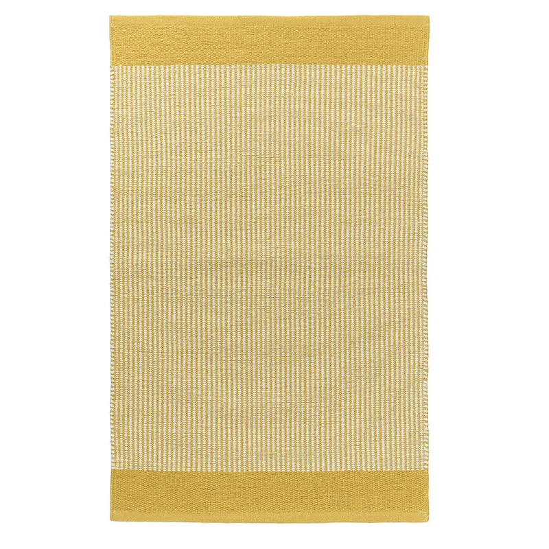 Svanefors Stripe puuvillamatto 70*140cm, kelta-valkoraidallinen
