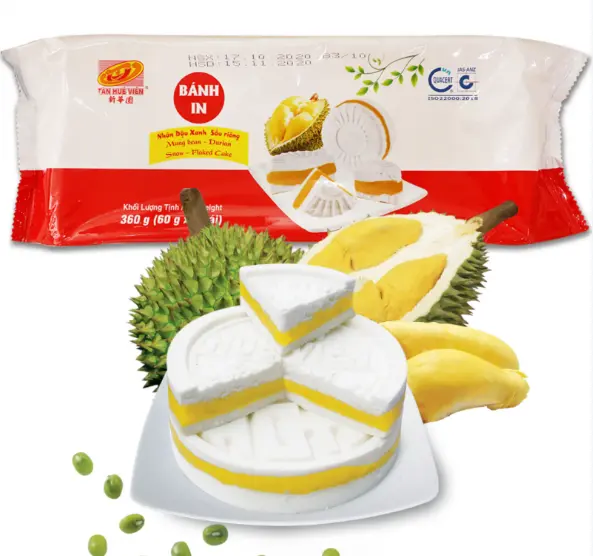 TAN HUE VIEN, SNOWFLAKE CAKE WITH MUNG BEAN DURIAN 360G
