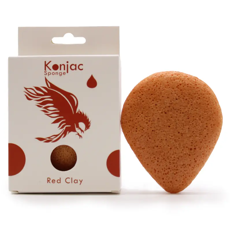 Teardrop Konjac Sponge Red Clay