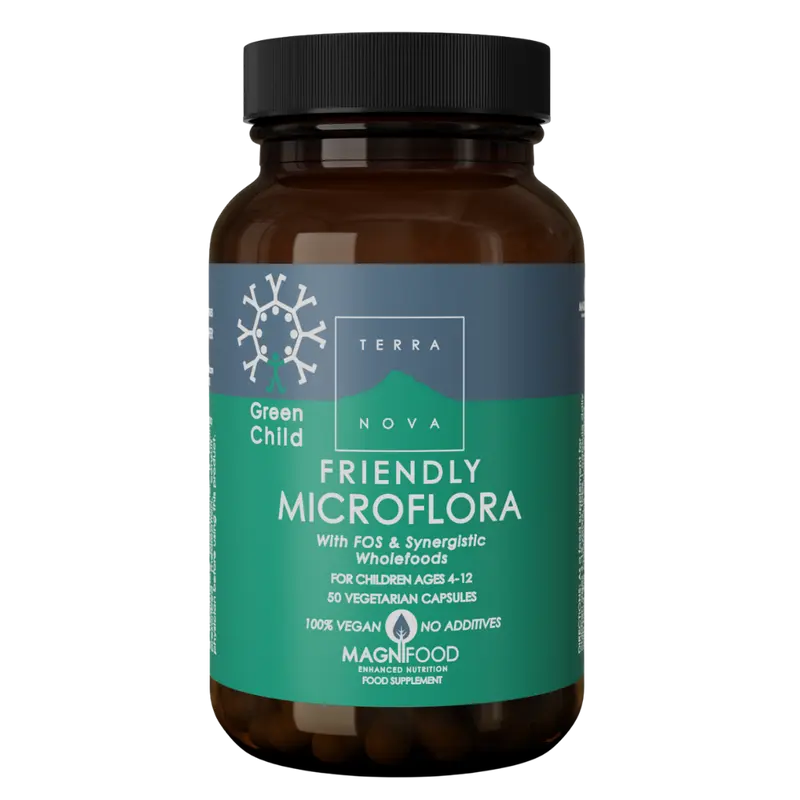 Terranova Green Child Friendly Microflora - Maitohappobakteerivalmiste lapsille 50 kaps.