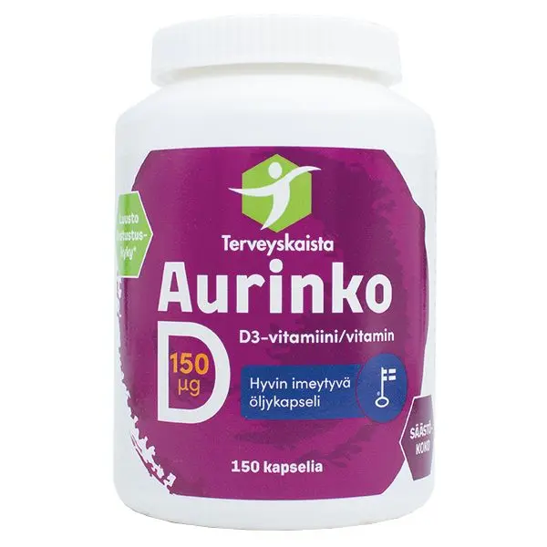 Terveyskaista Aurinko D 150 mikrog