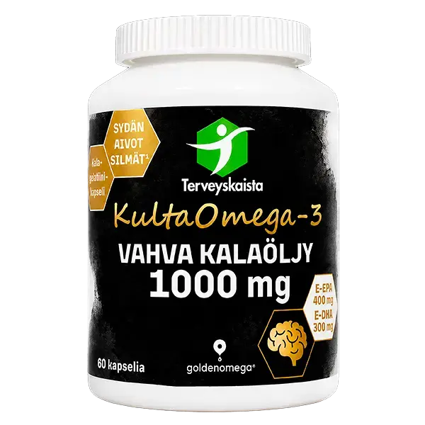 Terveyskaista KultaOmega-3 Vahva kalaöljy 1000 mg