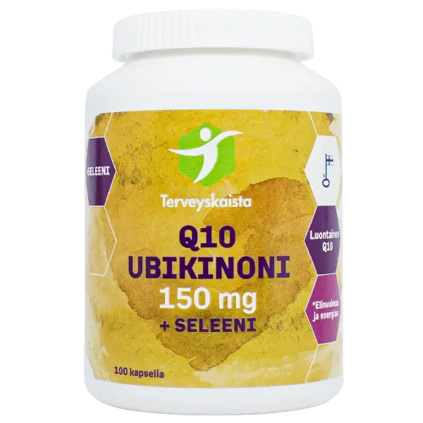 Terveyskaistan Ubikinoni 150mg + seleeni 100kps.