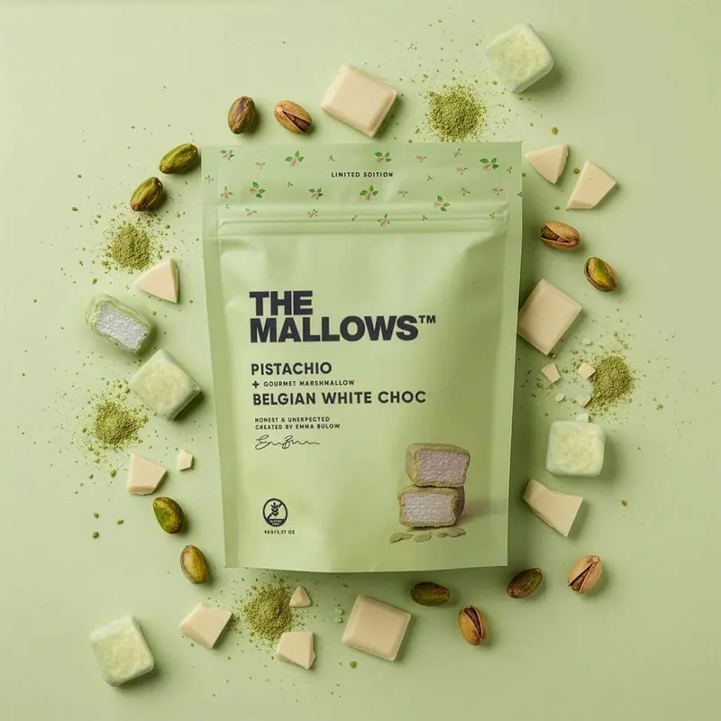 The Mallows pistaasipähkinä ja valkosuklaa 90g