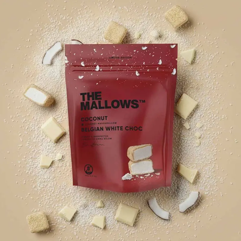 The Mallows vaahtokarkit kookos & Belgialainen valkosuklaa 90g