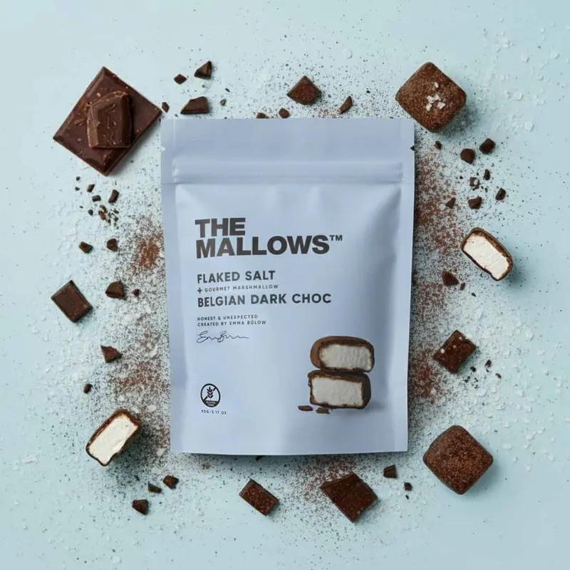 The Mallows vaahtokarkit tumma suklaa ja merisuola 90g