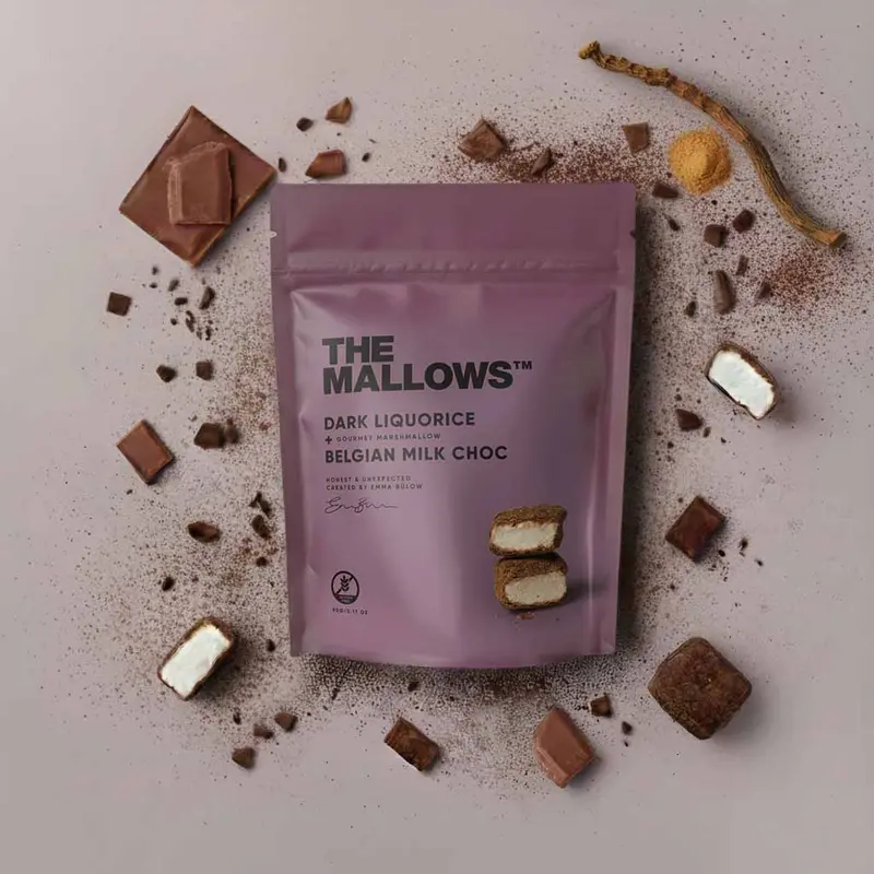 The Mallows vaahtokarkit tummalla lakritsilla 90g