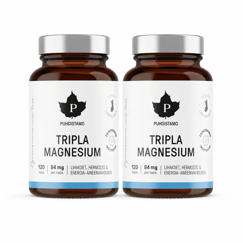 Tripla Magnesium 2 x 120 kaps, Säästöpakkaus, Puhdistamo
