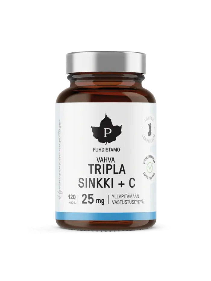 Tripla Sinkki 25mg +C 120 kaps, Puhdistamo