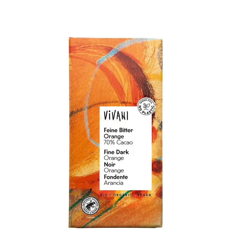 Tumma suklaa 70%, appelsiini, 80 g