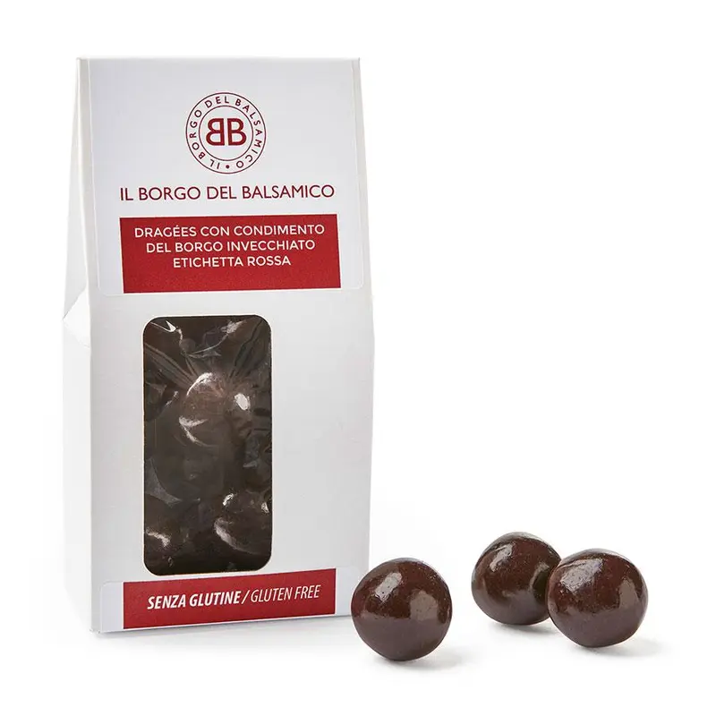 Tumma suklaadragée balsamicotäytteellä | 75g