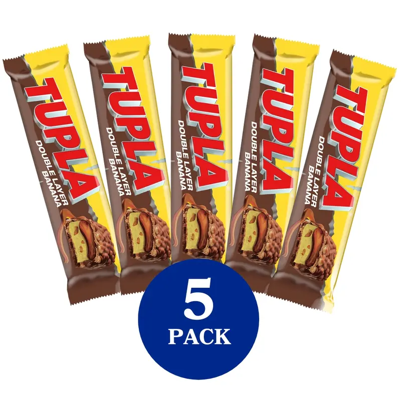 Tupla Double Layer Banana suklaapatukka 48g 5-PACK