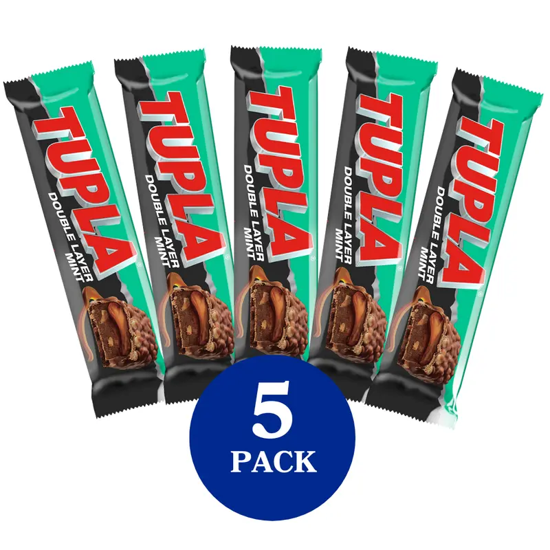Tupla Double Layer Mint suklaapatukka 48g 5-PACK