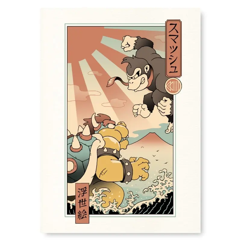 Ukiyo-e Kaiju Smash Japanilainen juliste