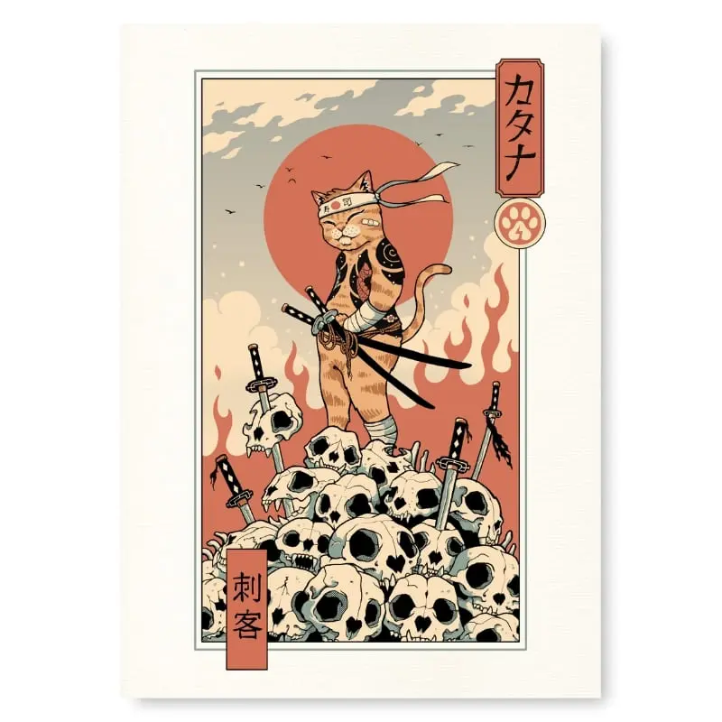 Ukiyo-e Neko Assassin Japanilainen juliste