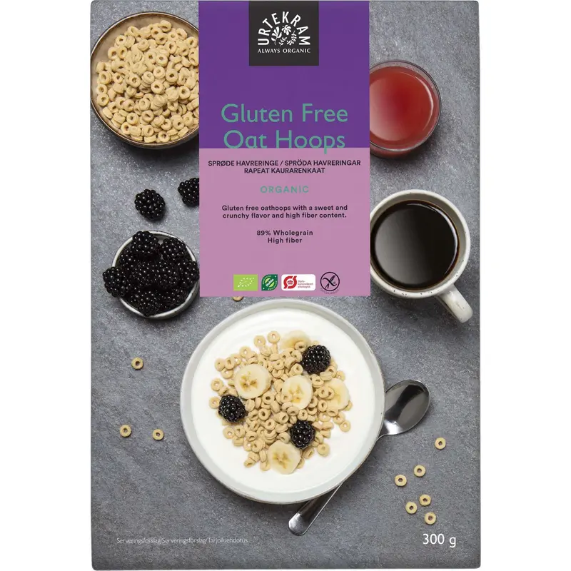 Urtekram Gluteeniton Luomu Oat Hoops