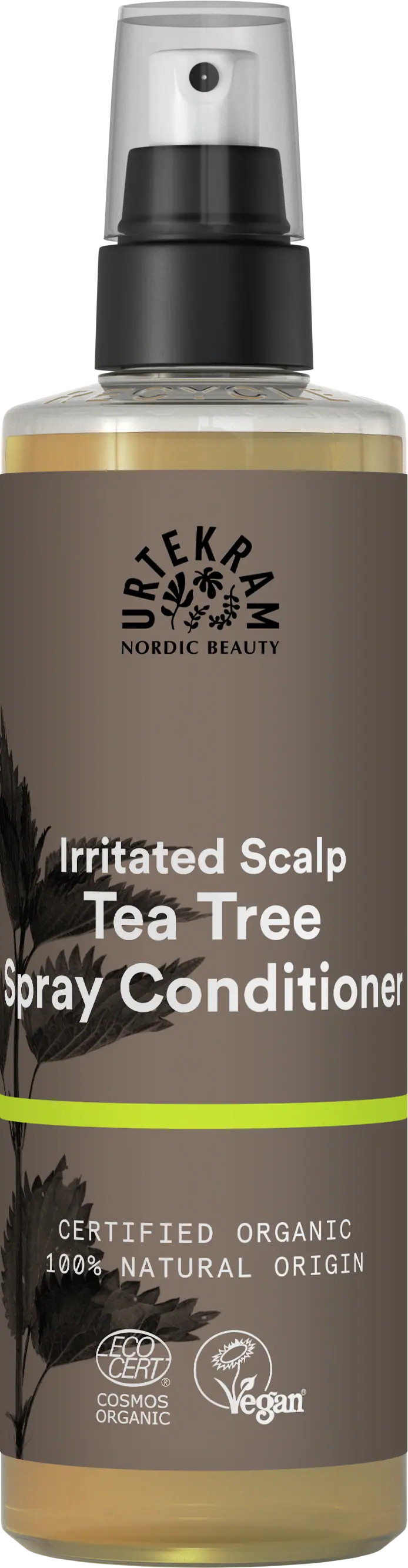 Urtekram Tea Tree Spray-hoitoaine ärtyneelle päänahalle 250ml
