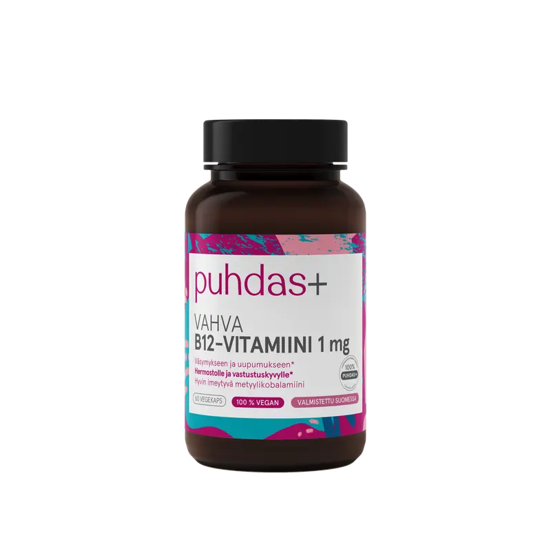 Vahva B12-vitamiini 1 mg 60 vegekaps