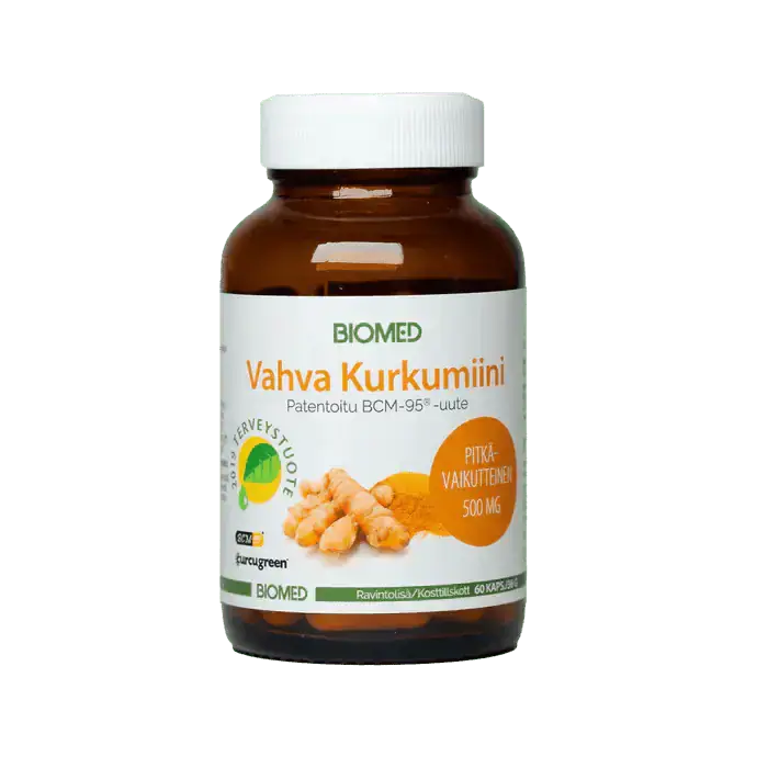 Vahva kurkumiini – Curcugreen®/BCM-95® -uute 60 kaps, Biomed