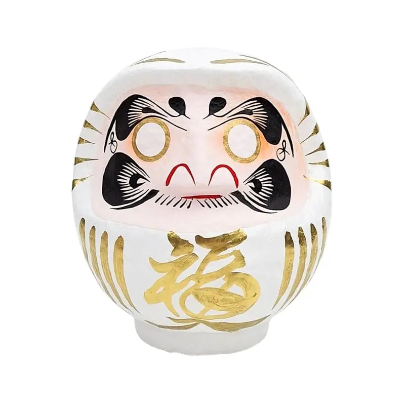 Valkoinen japanilainen Daruma - 9-15 cm