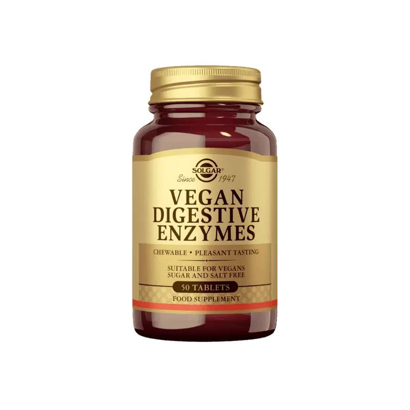 Vegan Digestive Enzymes Entsyymi pureskeltava 50 tabl, Solgar