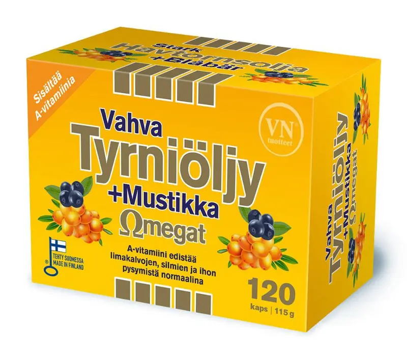 Via Naturale Vahva Tyrniöljy + Mustikka Omegat 120 kaps