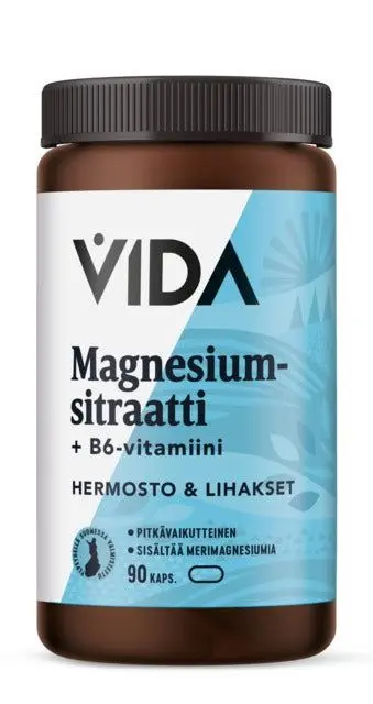 Vida Magnesiumsitraatti + B6 (Parasta ennen 30.10.2026)
