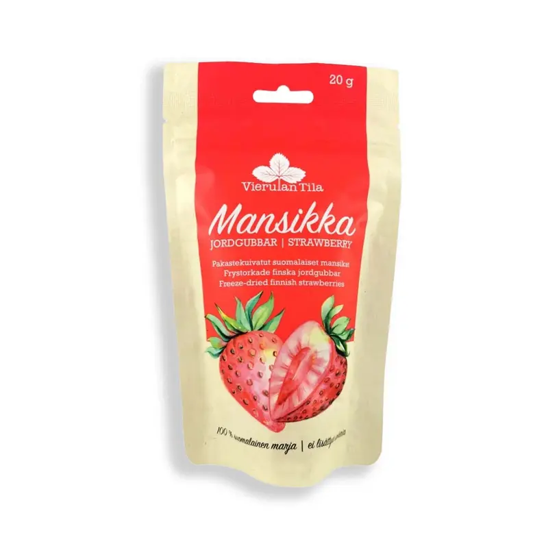 Vierulan Pakastekuivattu mansikka 20g